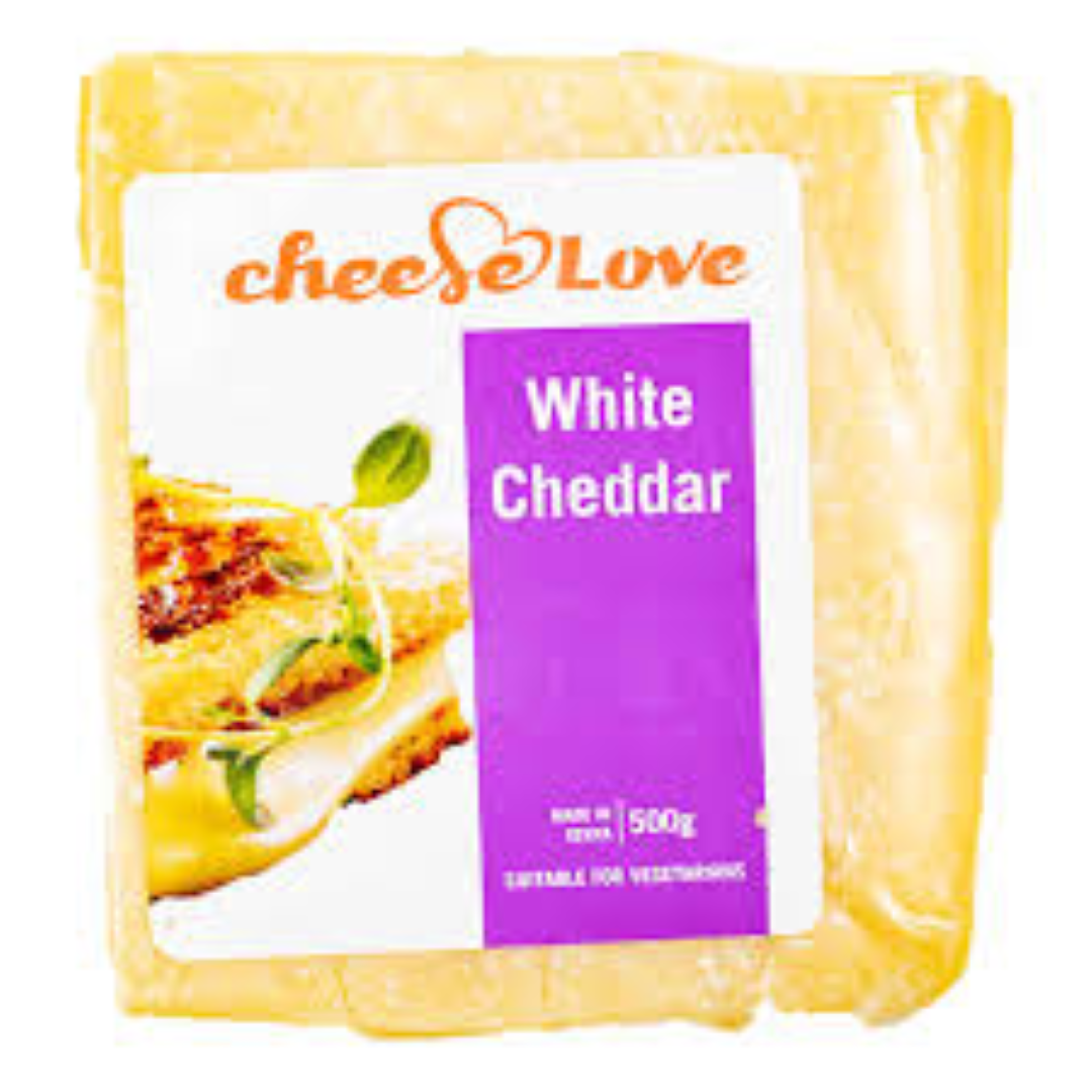 CHEESELOVE WHITE CHEDDAR 500G